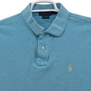 Polo Ralph Lauren Mens Classic Fit Turquoise Blue Short Sleeve Polo Shirt L